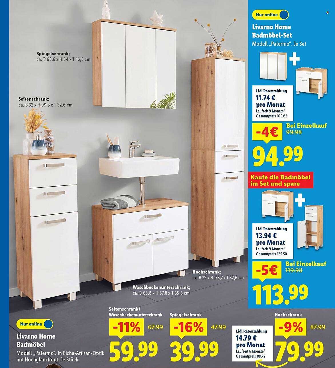 LIVARNO HOME Badmöbel-Set Modell "Palermo"