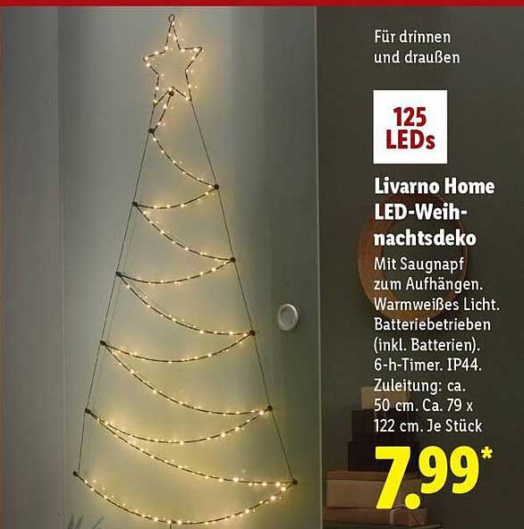 Livorno Home LED-Weihnachtsdeko mit 125 LEDs