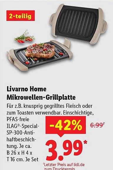 Livorno Home Mikrogrillplatte 2-teilig