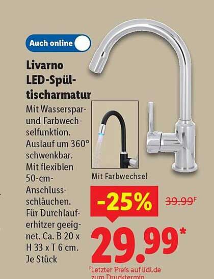 Livorno LED-Spültischarmatur