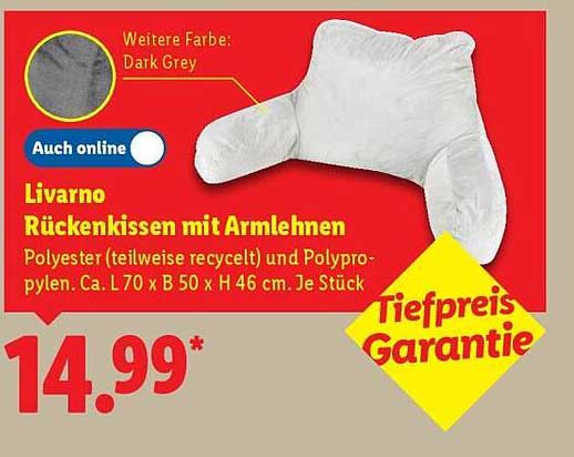 Livorno Rückenkissen mit Armlehnen