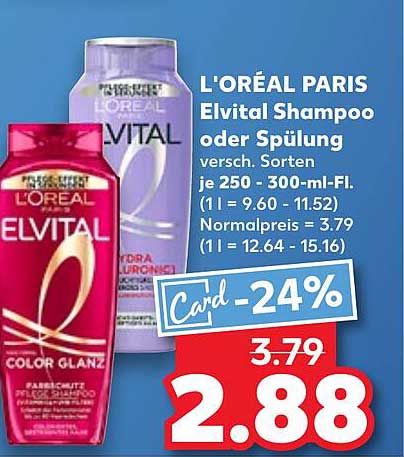 L'ORÉAL PARIS Elvital Shampoo oder Spülung 250-300 ml