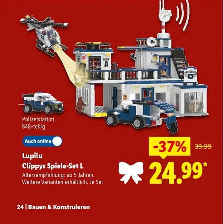 Lupilu Clippys Spiele-Set L, Polizeistation, 848-teilig