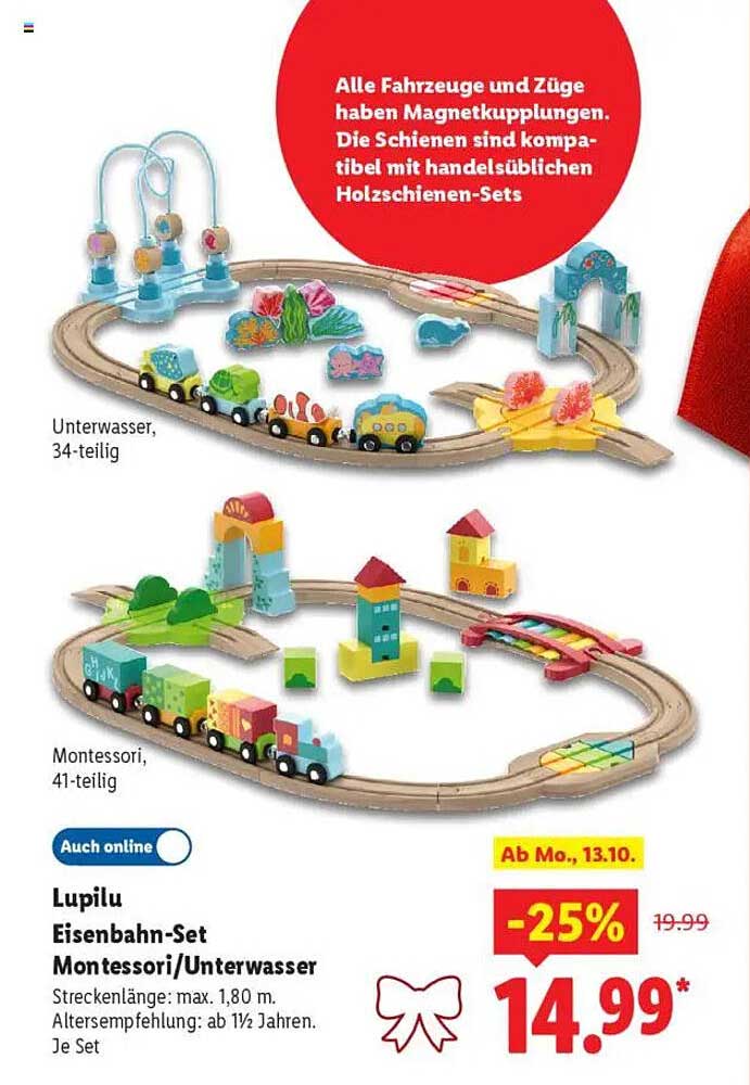 Lupilu Eisenbahn-Set Montessori/Unterwasser