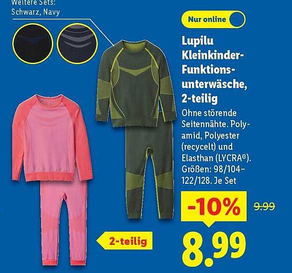 Lupilu Kleinkinder-Funktionsunterwäsche, 2-teilig
