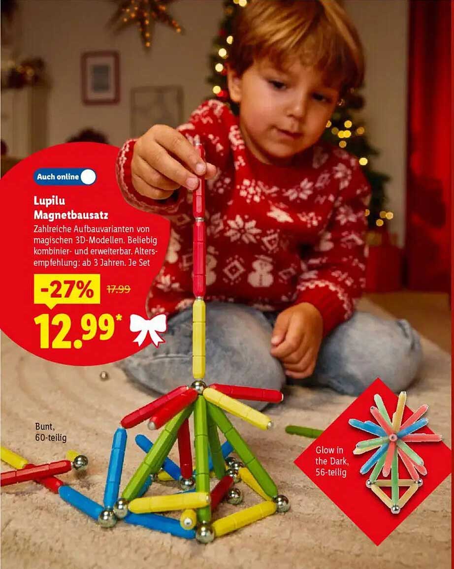 Lupilu Magnetbausatz - Bunt, 60-teilig