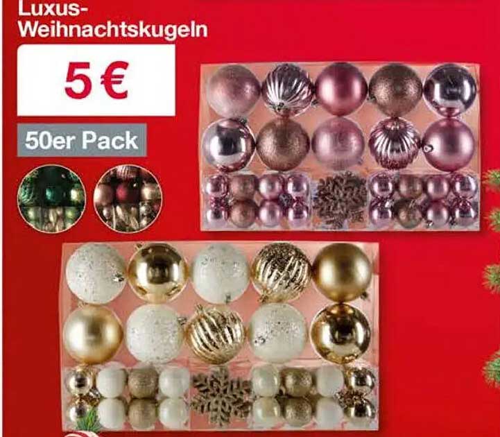 Luxus-Weihnachtskugeln 50er Pack