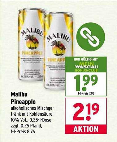 Malibu Pineapple - alkoholfreies Mischgetränk mit Kohlensäure