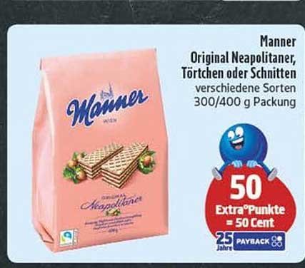 Manner Original Neapolitaner, Törtchen oder Schnitten 300/400 g Packung