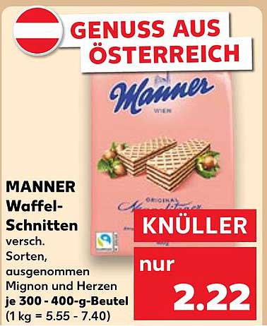 MANNER Waffel-Schnitten 300-400g Beutel
