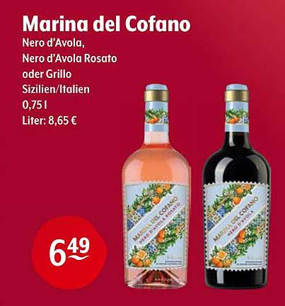 Marina del Cofano - Nero d’Avola, Nero d’Avola Rosato oder Grillo 0,75 l