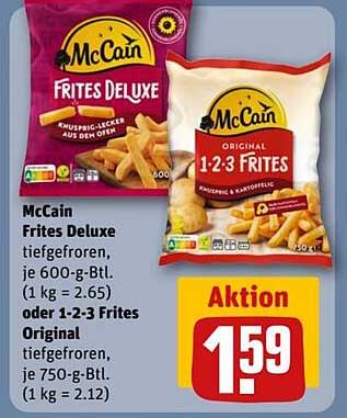 McCain Frites Deluxe oder 1-2-3 Frites – Tiefkühl-Genuss zum Aktionspreis