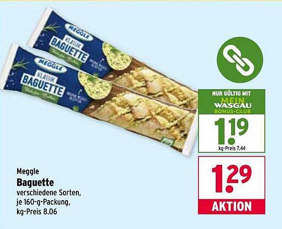 Meggle Baguette - verschiedene Sorten, je 160-g-Packung