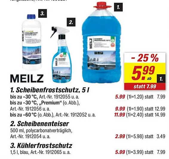 MEILZ Scheibenfrostschutz, 5 l - Jetzt nur 5,99 € statt 7,99 €