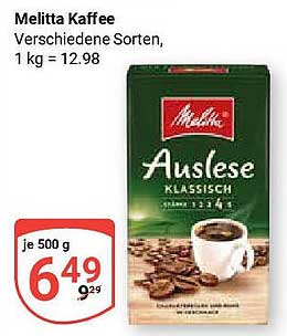 Melitta Kaffee Auslese, verschiedene Sorten, 500 g