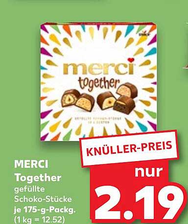 MERCI Together gefüllte Schoko-Stücke je 175-g-Packung