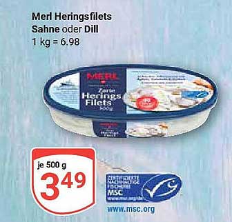 Merl Heringsfilets Sahne oder Dill