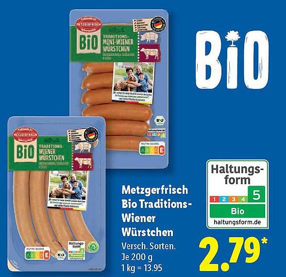 Metzgerfrisch Bio Traditions-Wiener Würstchen