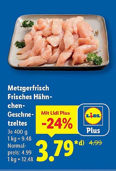 Metzgerfrisch Frisches Hähnchen-Geschnetzeltes