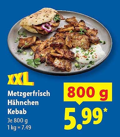Metzgerfrisch Hähnchen Kebab – XXL Portion für den ultimativen Geschmack