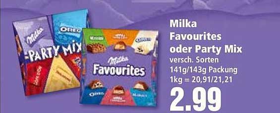 Milka Favourites oder Party Mix - verschiedene Sorten