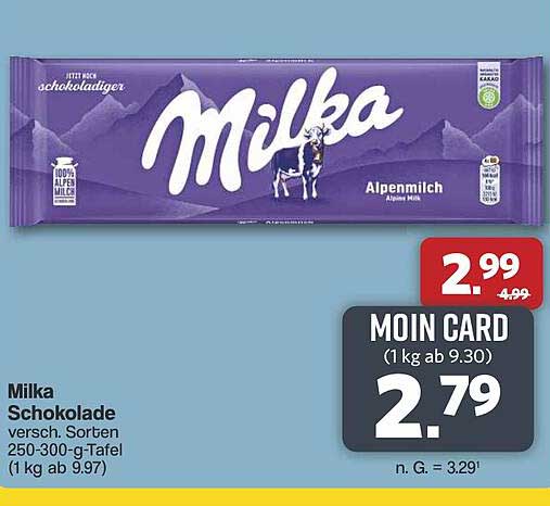 Milka Schokolade 250-300 g - verschiedene Sorten