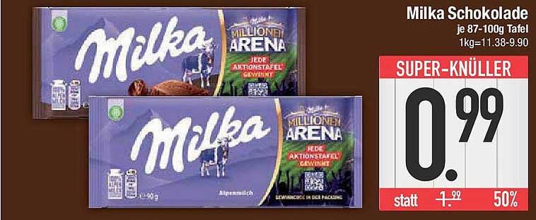 Milka Schokolade je 87-100g Tafel