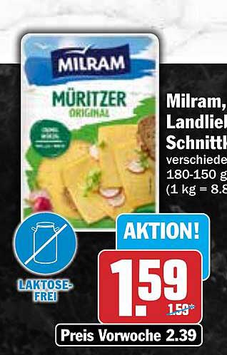 Milram Müritzer Original Landliebe Schnittkäse 180-150 g