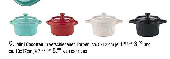 Mini Cocotten in verschiedenen Farben