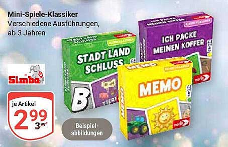 Mini-Spiele-Klassiker - Verschiedene Ausführungen, ab 3 Jahren