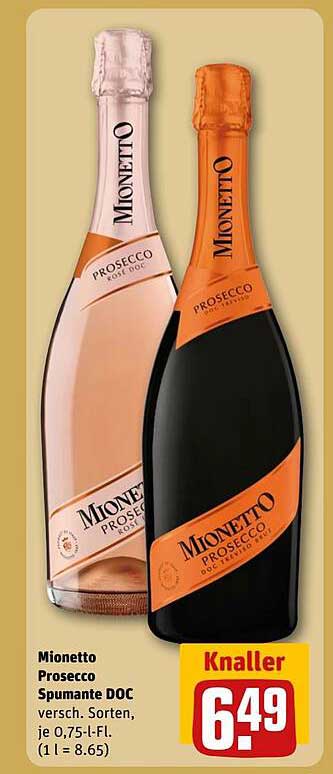 Mionetto Prosecco Spumante DOC - 0,75 l für nur 6,49 €