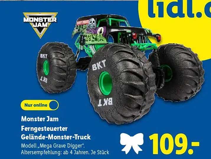 Monster Jam Ferngesteuerter Geländewagen Monster-Truck "Mega Grave Digger"