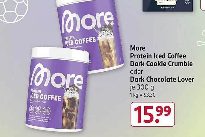 More Protein Iced Coffee Dark Cookie Crumble oder Dark Chocolate Lover 300 g