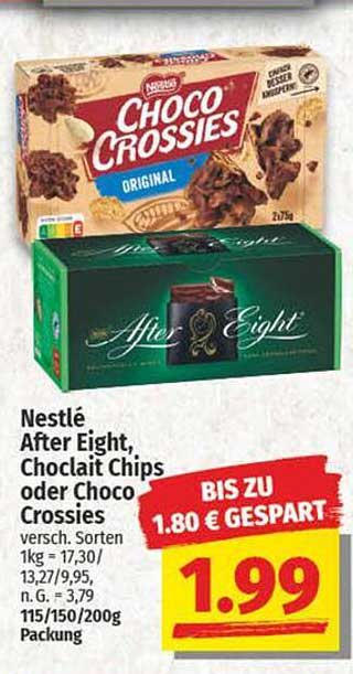 Nestlé After Eight, Chocolat Chips oder Choco Crossies
