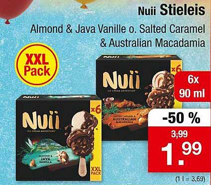 Nuii Stieleis Almond & Java Vanille o. Salted Caramel & Australian Macadamia