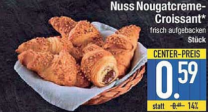 Nuss Nougatcreme-Croissant - frisch aufgebacken