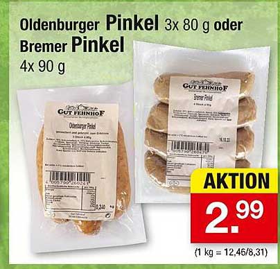 Oldenburger Pinkel 3x80 g oder Bremer Pinkel 4x90 g