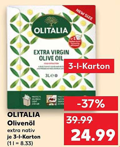 OLITALIA Olivenöl extra nativ je 3-l-Karton