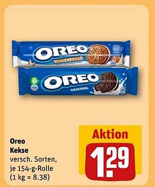 Oreo Kekse - verschiedene Sorten, je 154-g-Rolle