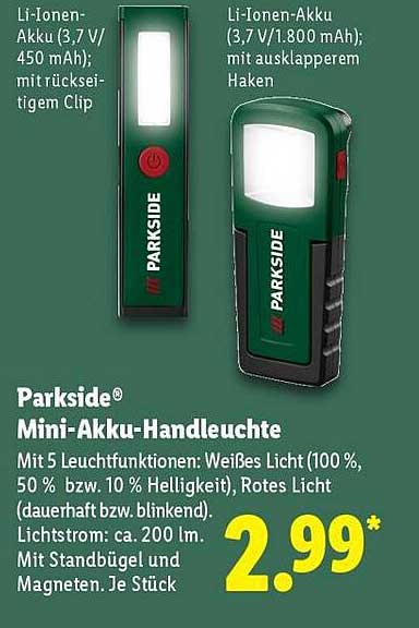 Parkside® Mini-Akku-Handleuchte