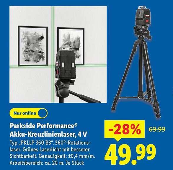 Parkside Performance® Akku-Kreuzlinienlaser, 4 V