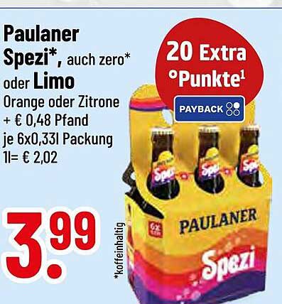Paulaner Spezi*, auch zero* oder Limo