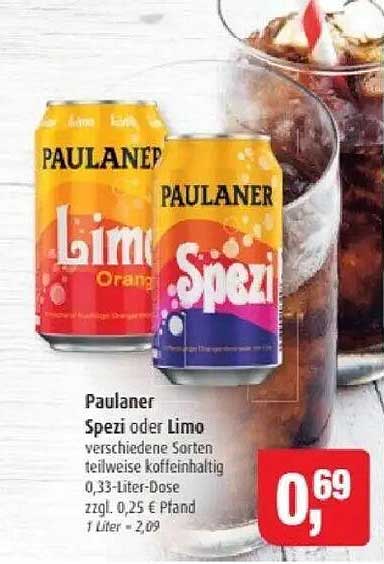 Paulaner Spezi oder Limo - 0,33-Liter-Dose für 0,69 €
