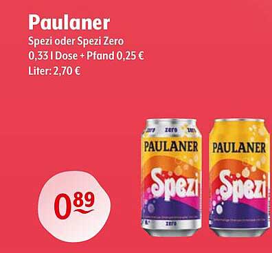 Paulaner Spezi oder Spezi Zero 0,33 l Dose