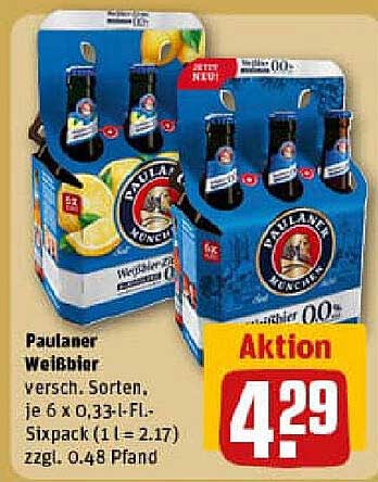 Paulaner Weißbier 6 x 0,33 l Sixpack