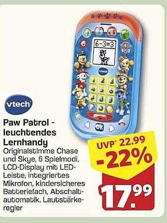 Paw Patrol - leuchtendes Lernhandy