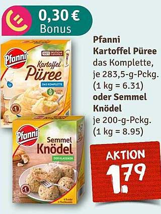 Pfanni Kartoffel Püree oder Semmelknödel – Aktion zum Schnäppchenpreis!