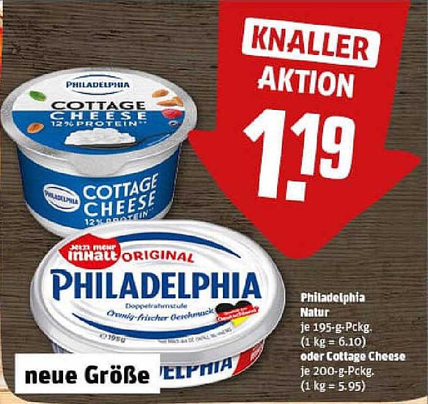Philadelphia Natur und Cottage Cheese im Angebot