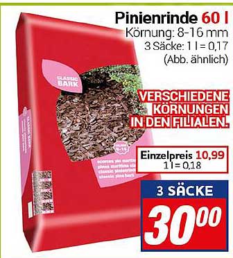 Pinienrinde 60 l - Verschiedene Körnungen