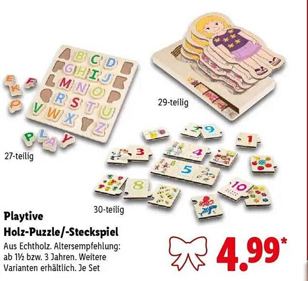 Playtive Holz-Puzzle/-Steckspiel